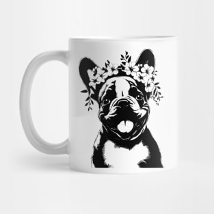 Frenchton With Flower Crown Mug